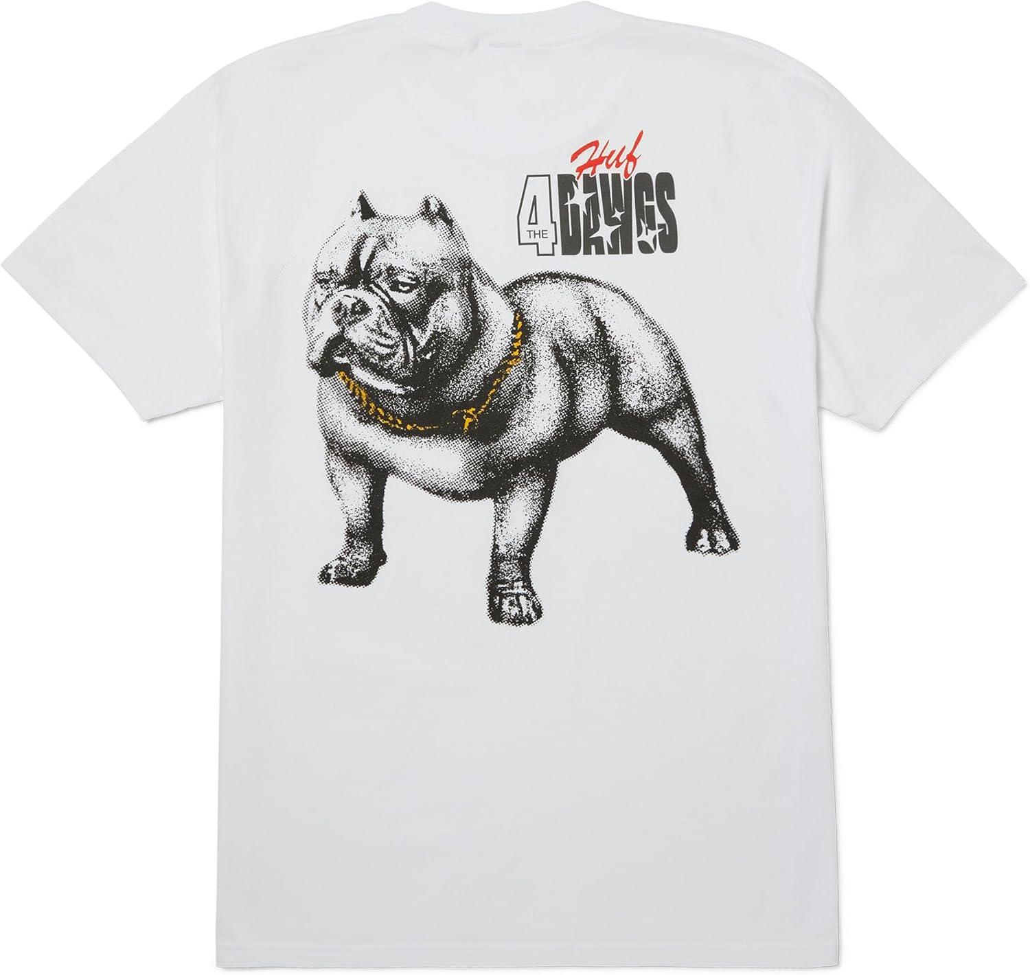 imageHUF 4 The Dawgs Short Sleeve Tee Mens TShirt Streetwear Oversized Graphic TeeWhite