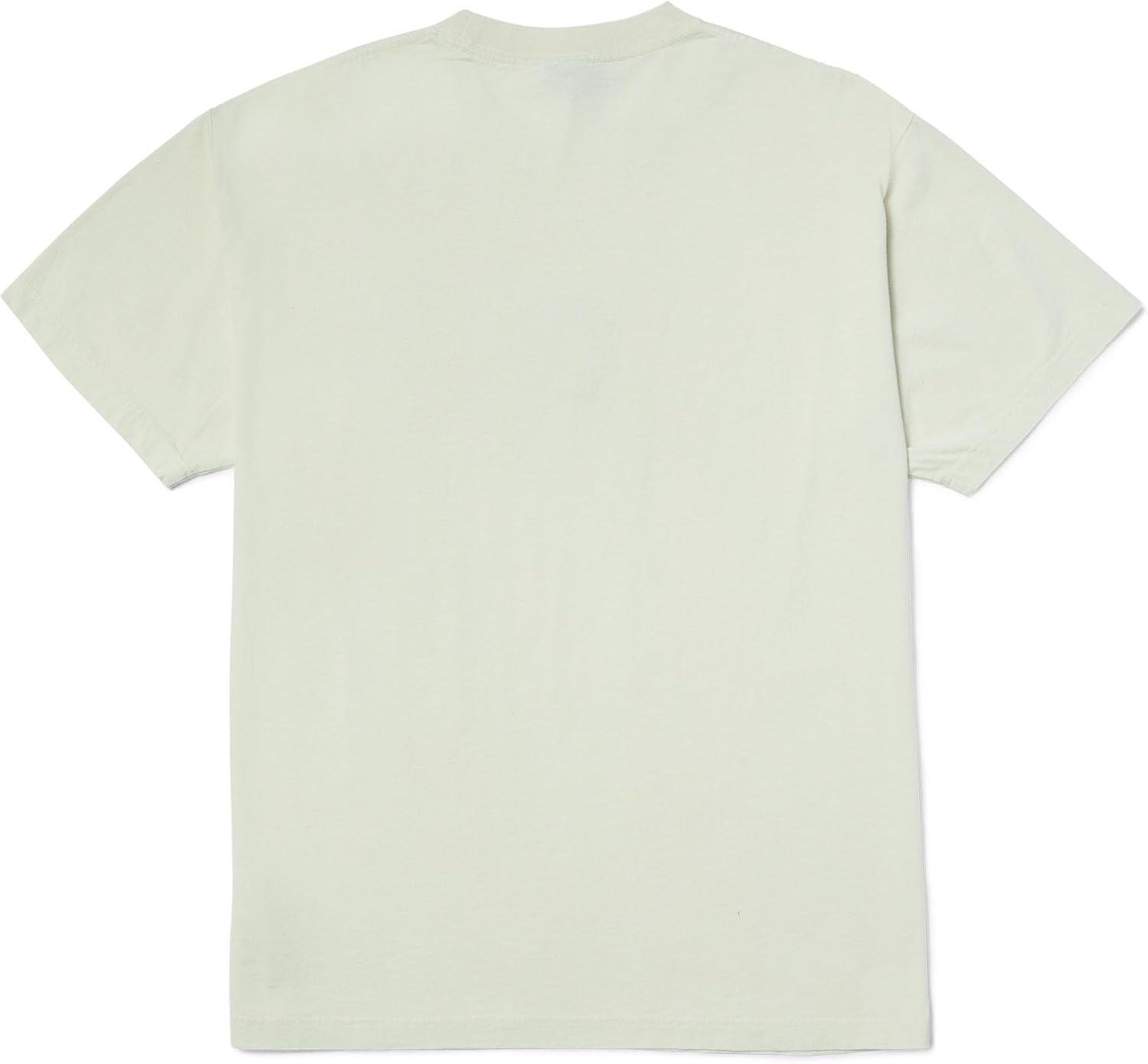 imageHUF Apollo Washed Tee Mens Pigment Dyed Short Sleeve TShirt with Embroidered Chest Art Regular Fit Streetwear ShirtNatural