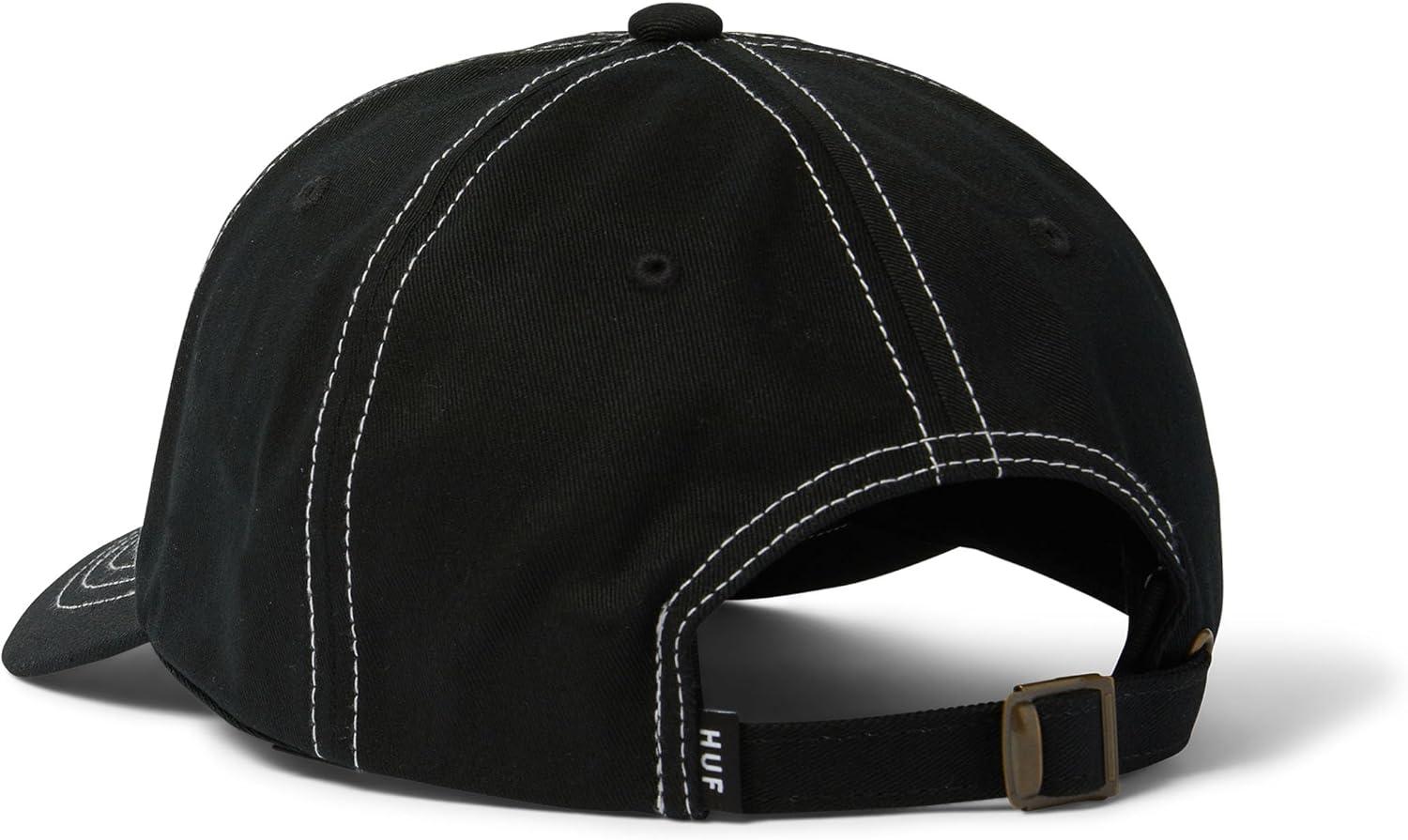 imageHUF Arch Logo 6 Panel Curved Visor Hat Stylish Adjustable Cap Comfortable Streetwear for MenBlack