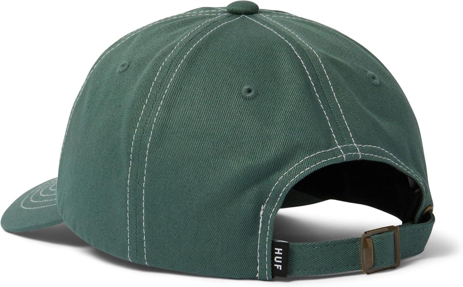 imageHUF Arch Logo 6 Panel Curved Visor Hat Stylish Adjustable Cap Comfortable Streetwear for MenForest Green