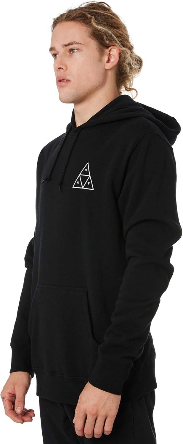 imageHUF Essentials Triple Triangle Mens Sweatshirt Cozy Cotton Poly Pullover HoodieBlack