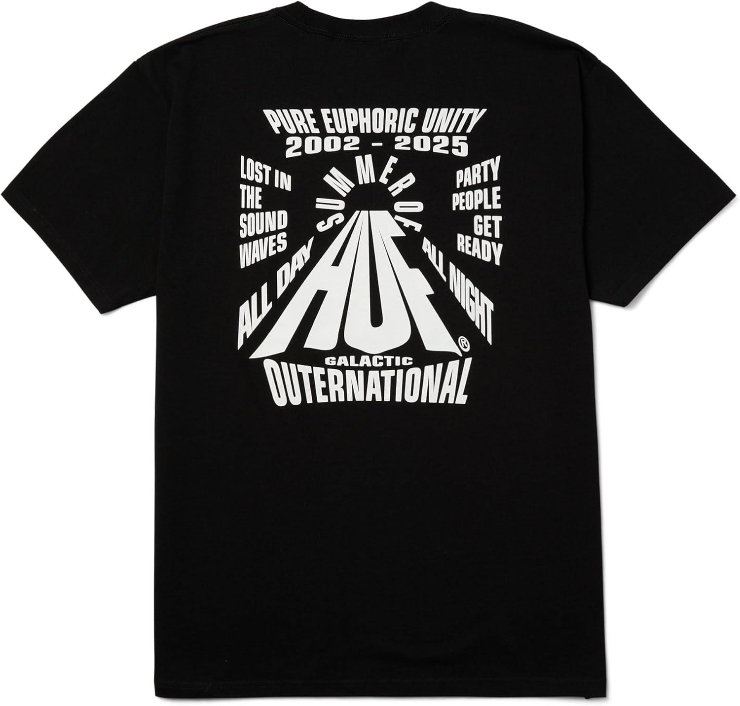 imageHUF Euphoric Unity Short Sleeve Tee Mens Graphic TShirt Cotton Crewneck with Front ampamp Back Prints Regular FitBlack