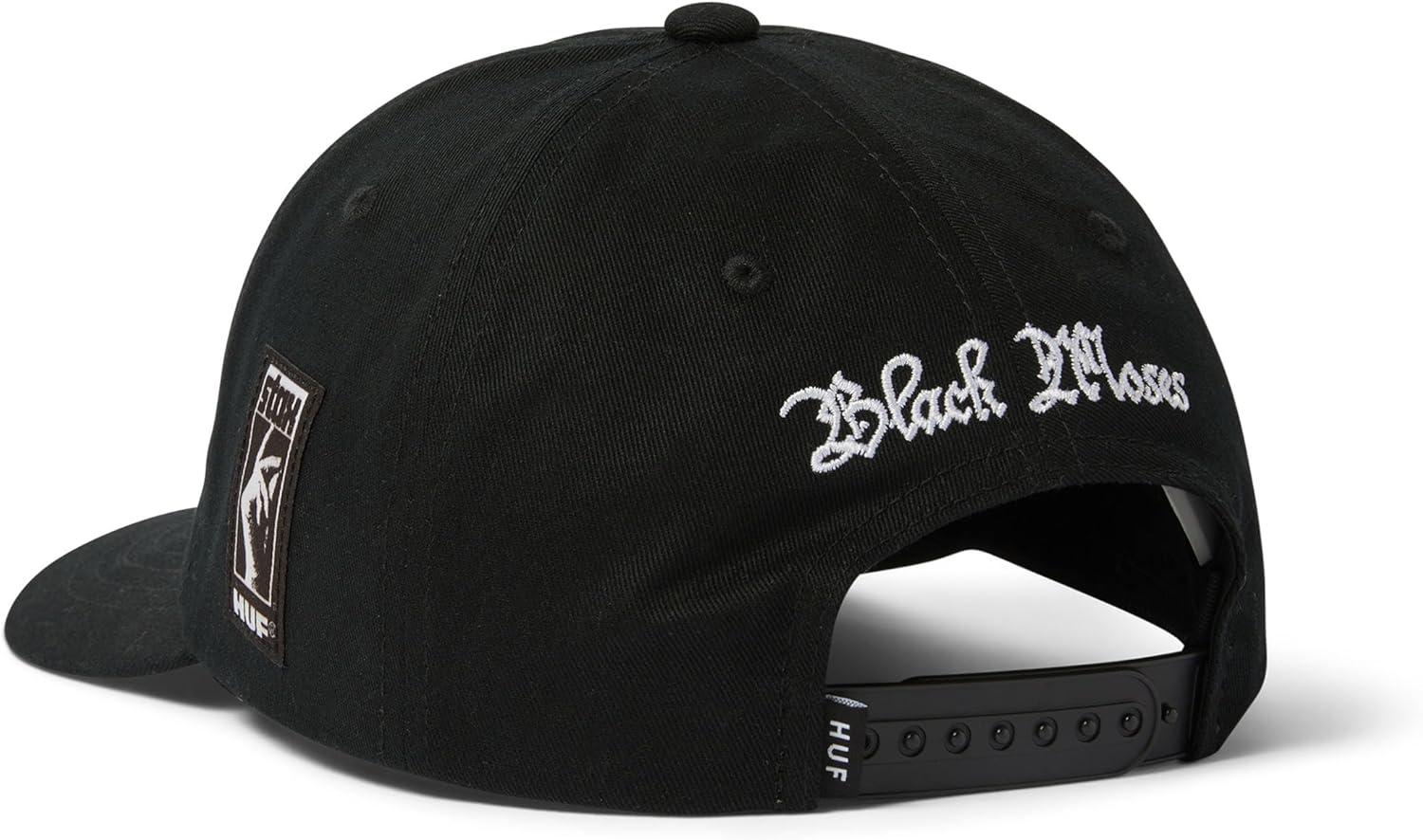 imageHUF Isaac Hayes 6 Panel Hat Adjustable Snapback Cap for Men Stylish Comfortable Hat for Streetwear Casual Outfits and Outdoor Adventures Black One Size