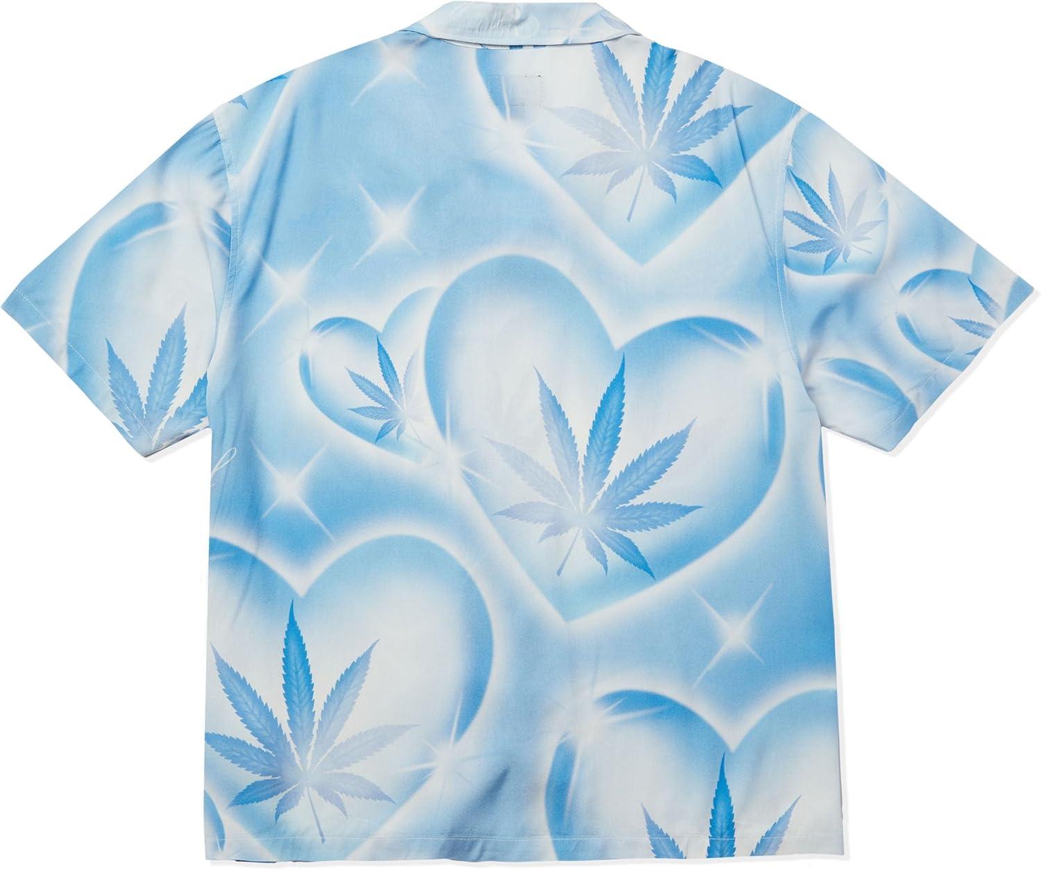 imageHUF Love in The Air Resort Shirt Mens Hawaiian Shirt Short Sleeve Button Down AllOver Print Skate Style ShirtPool Blue