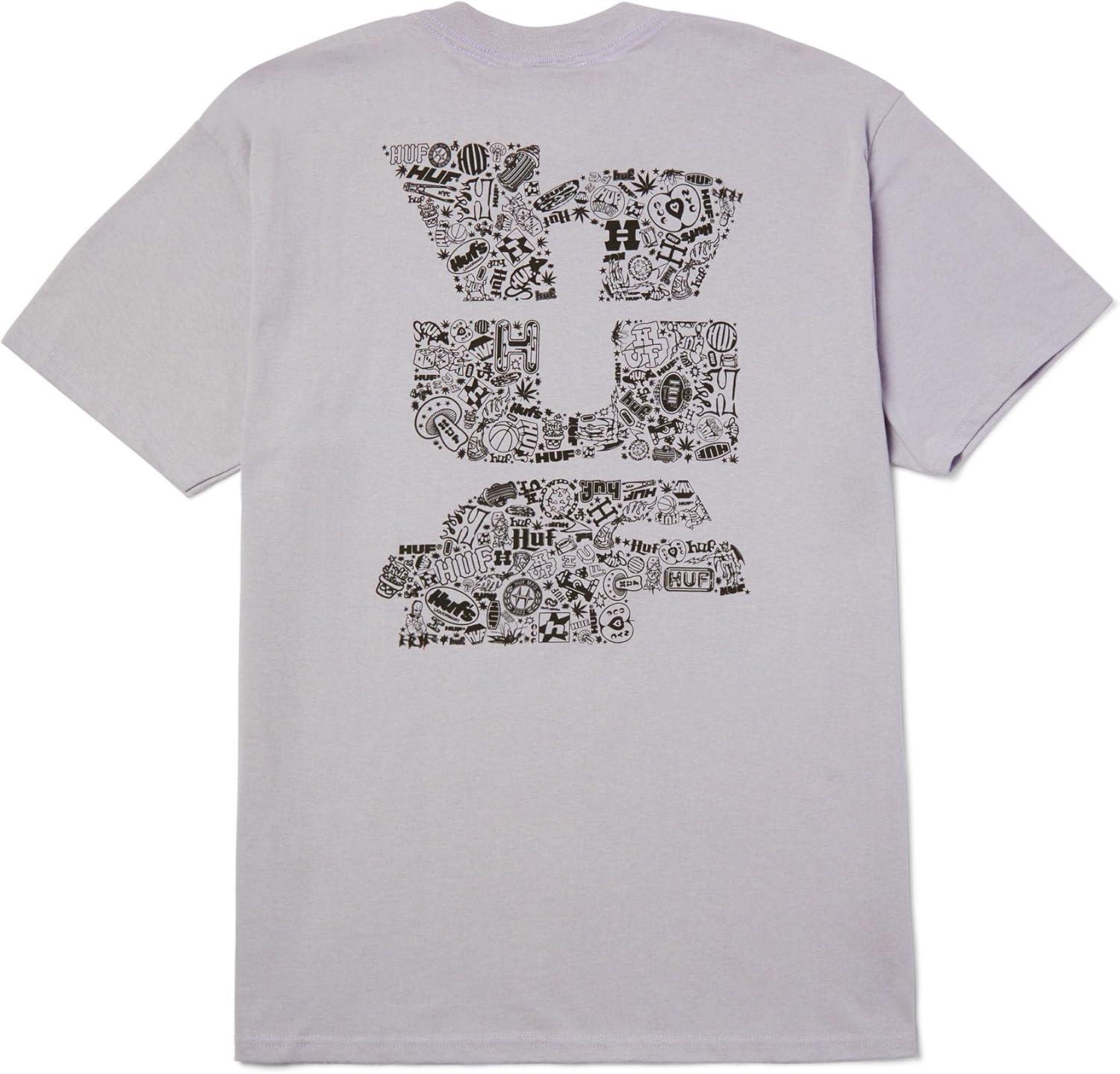 imageHUF METABLAST Short Sleeve Tee Mens Graphic TShirt Cotton Crewneck with Front and Back Prints Fit Streetwear ShirtDust Purple