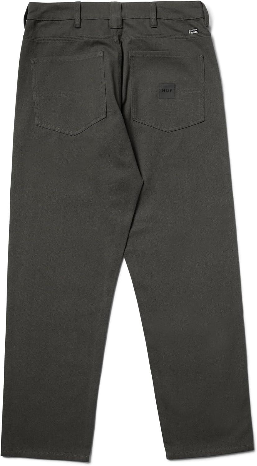 imageHUF Mason Pant Mens Cotton Work Pants with Kevlar Reinforced Zones Relaxed Fit Casual Canvas Pants for Everyday WearCement
