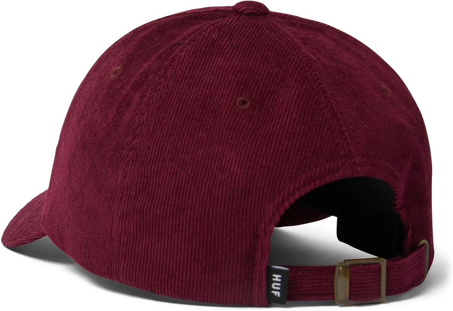 imageHUF OG Corduroy 6 Panel Curved Visor Hat Classic Adjustable Hat for Men Comfortable Streetwear CapDeep Wine