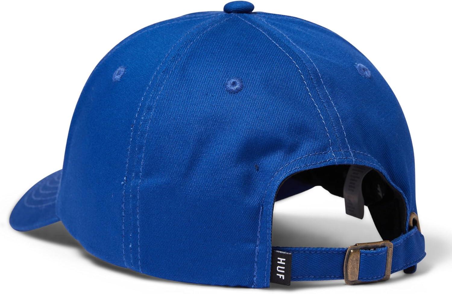 imageHUF Set OG Curved Visor Hat 6Panel Low Profile Dad Hat for Men Cotton Baseball Cap with Strapback ClosureColbalt Blue