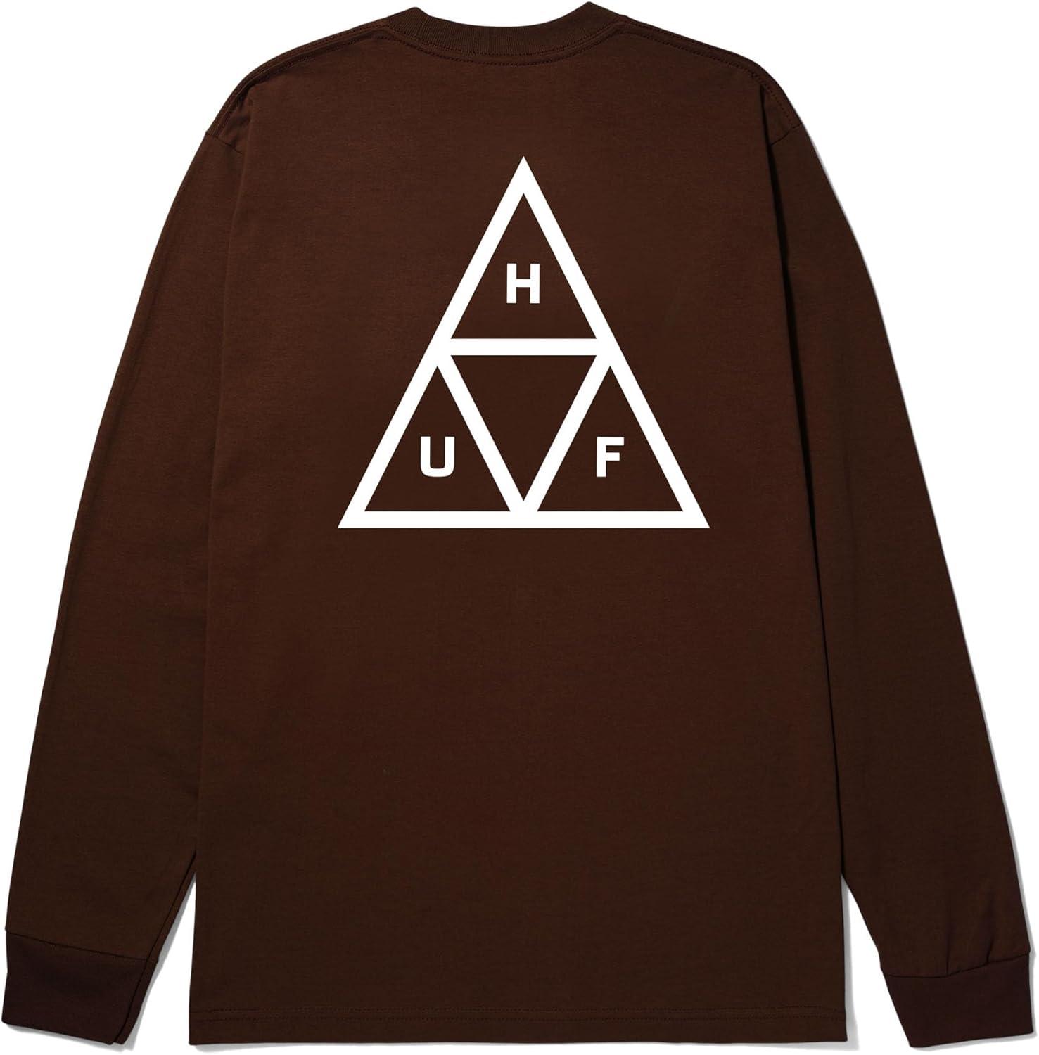imageHUF Set Triple Triangle Long Sleeve TShirt 100 PreShrunk Cotton TShirtEspresso