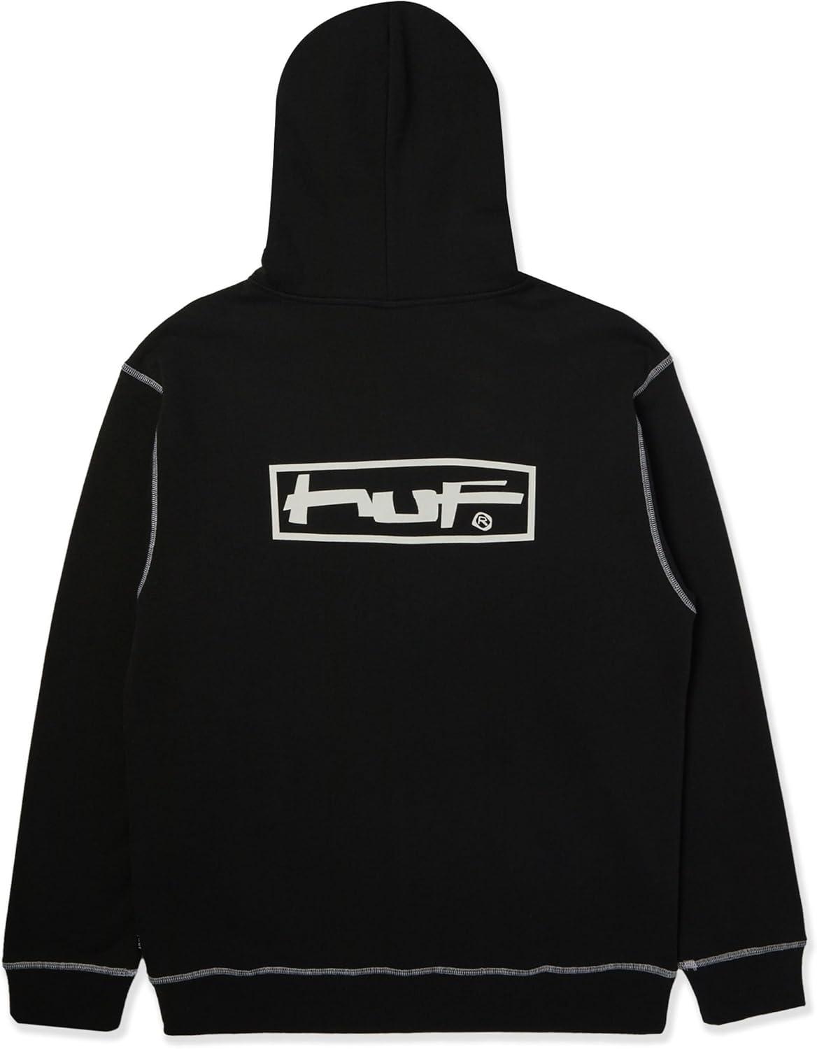 imageHUF Stretch FullZip Hoodie Comfortable Streetwear Sweatshirt for Casual Wear ampamp Active LifestylesBlack