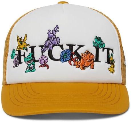 imageHUF Trip Trucker Hat Mens Mesh Trucker Hat with Embroidered Artwork Snapback Cap Streetwear Skate StyleTarragon