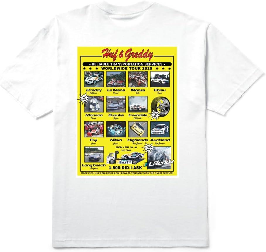 imageHUF X GReddy Tow TShirt JDMInspired Graphic Tee for Men 100 Cotton Comfortable Streetwear FitWhite