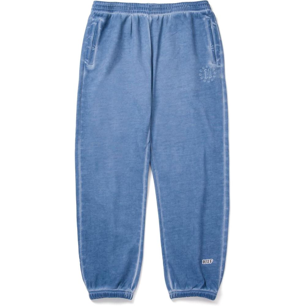 imageHUF 12 Galaxies Faded Fleece Pant VintageWashed Sweatpants for MenBlue
