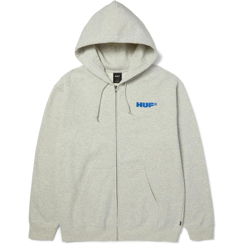 imageHUF All Caps FullZip Hoodie Comfortable Streetwear SweatshirtAsh