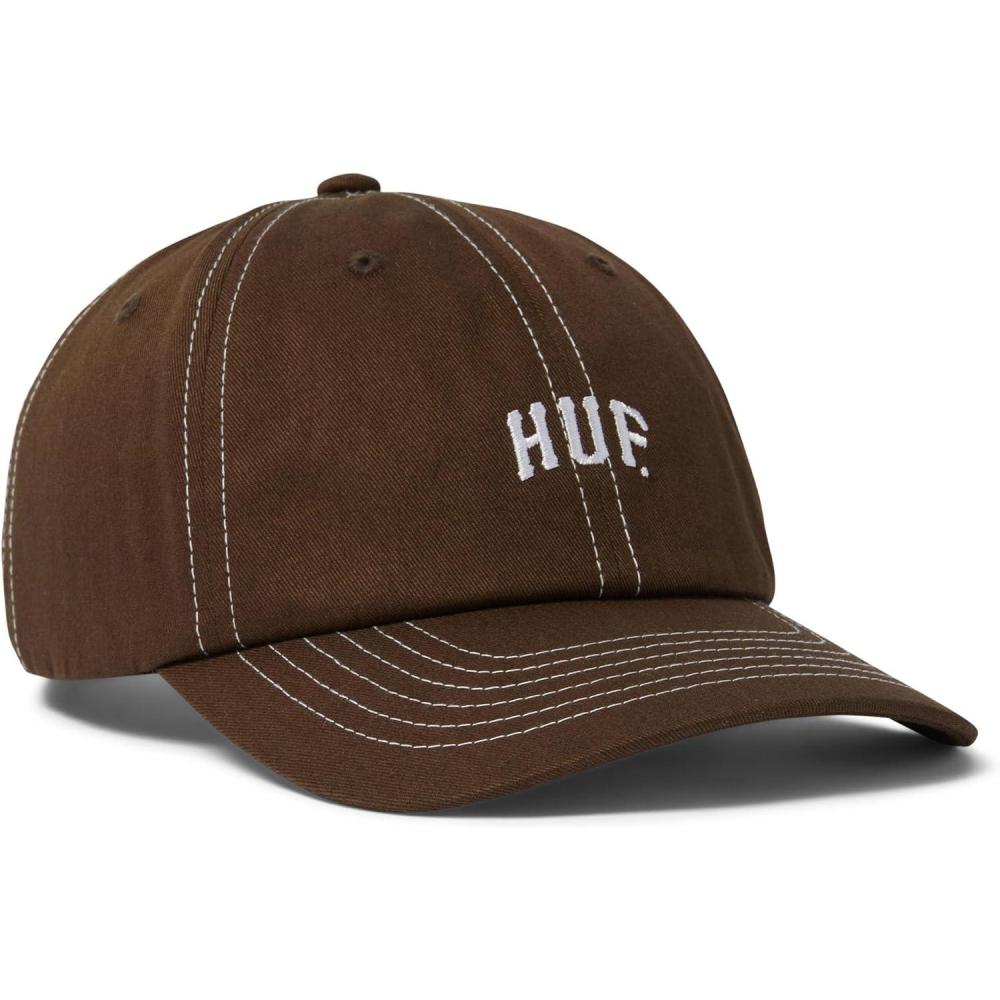 imageHUF Arch Logo 6 Panel Curved Visor Hat Stylish Adjustable Cap Comfortable Streetwear for MenBison