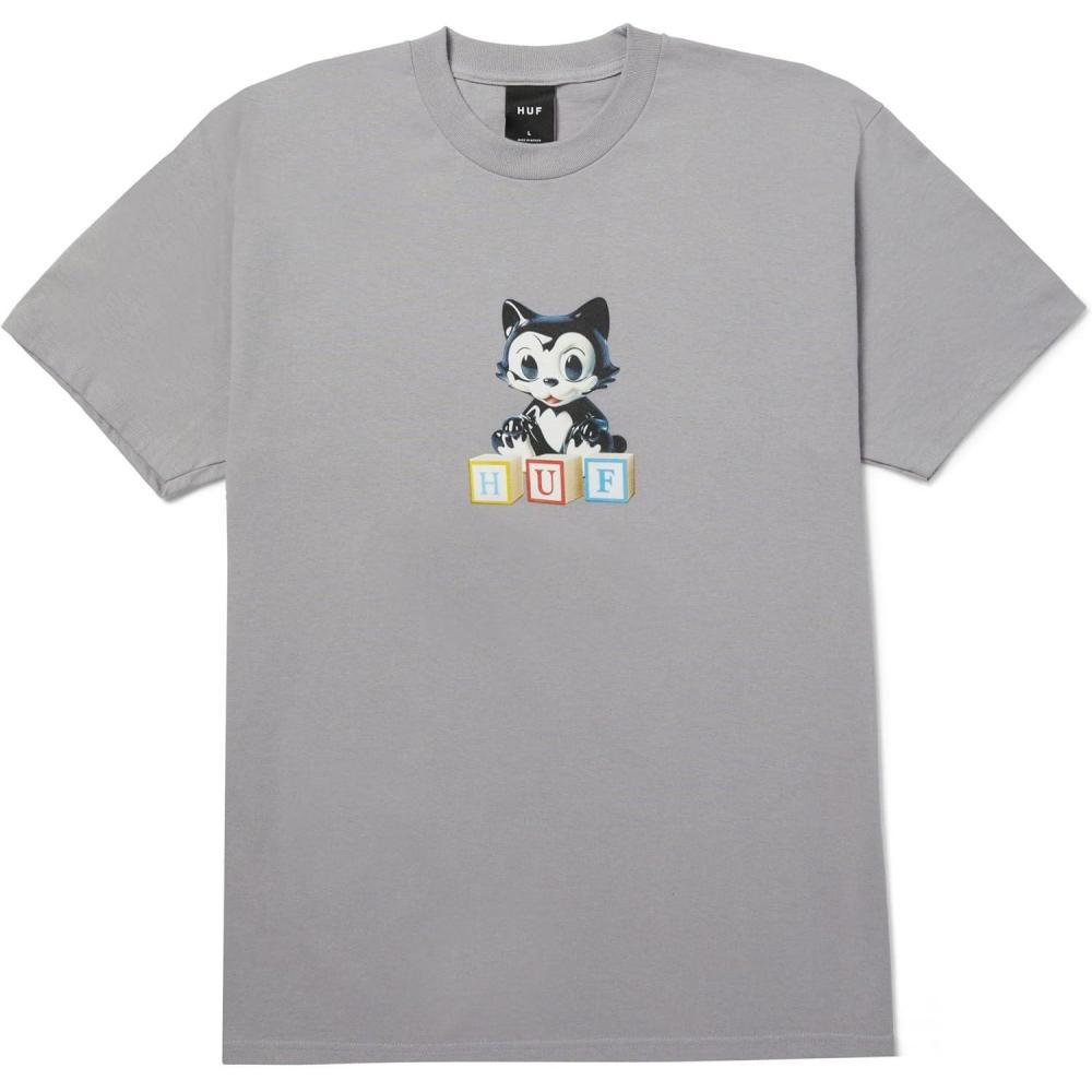 imageHUF Blocks Short Sleeve Tee  Mens TShirt Streetwear Oversized Graphic TeeLilac Chalk