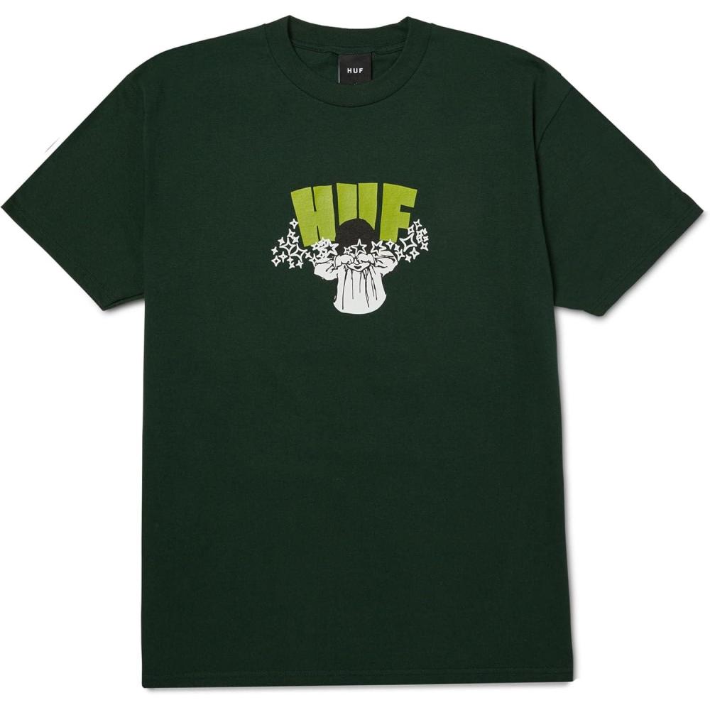 imageHUF Dazed Short Sleeve Tee Mens TShirt Streetwear Oversized Graphic TeeForest Green