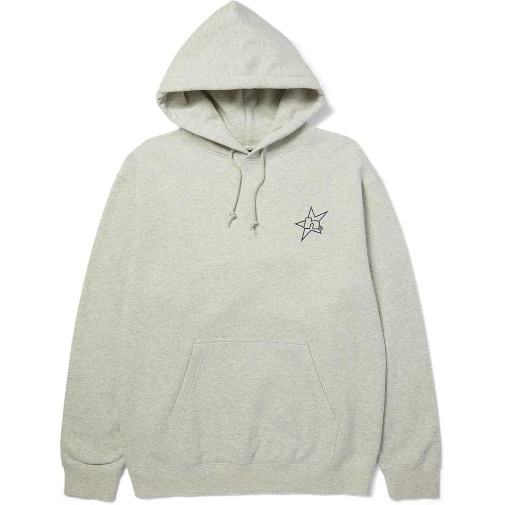 imageHUF H Star Logo PO Hoodie Comfortable Pullover Hoodie for Men Durable ampamp Stylish Sweatshirt for Casual Wear ampamp StreetwearAsh