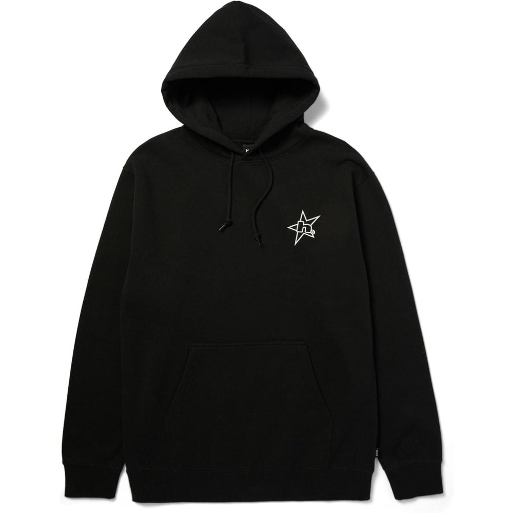 imageHUF H Star Logo PO Hoodie  Comfortable Pullover Hoodie for Men Durable ampamp Stylish Sweatshirt for Casual Wear ampamp StreetwearBlack