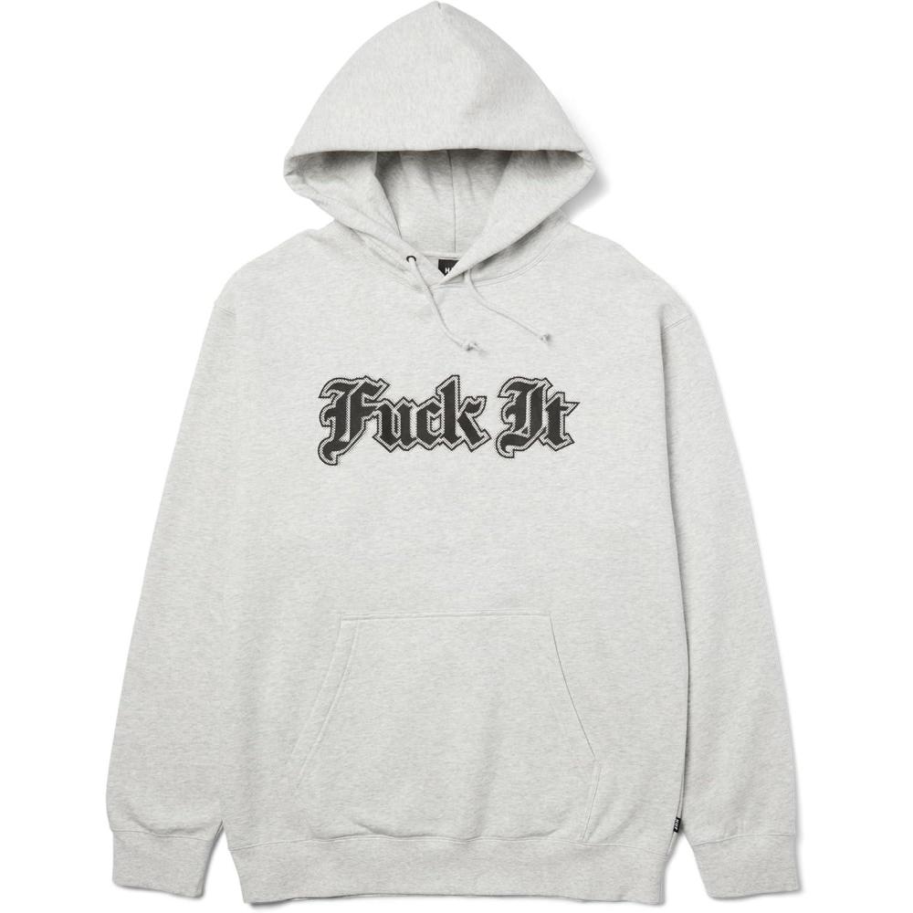 imageHUF IVES Pullover Hoodie Mens Graphic Hoodie with Front Print CottonBlend Fleece Sweatshirt with Kangaroo PocketAsh