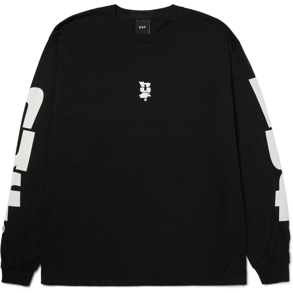 imageHUF Megablast Long Sleeve Tee Mens TShirt Streetwear Oversized Graphic TeeBlack