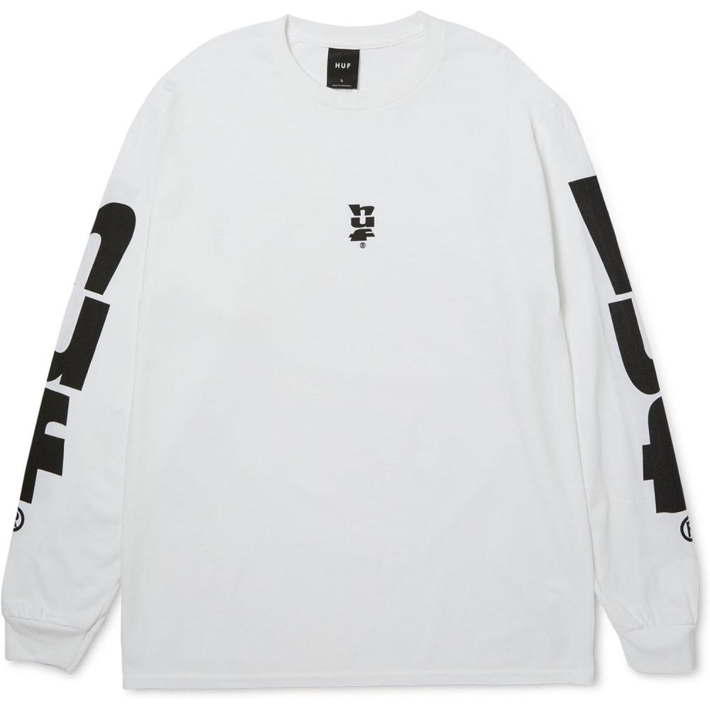 imageHUF Megablast Long Sleeve Tee  Mens TShirt Streetwear Oversized Graphic TeeWhite
