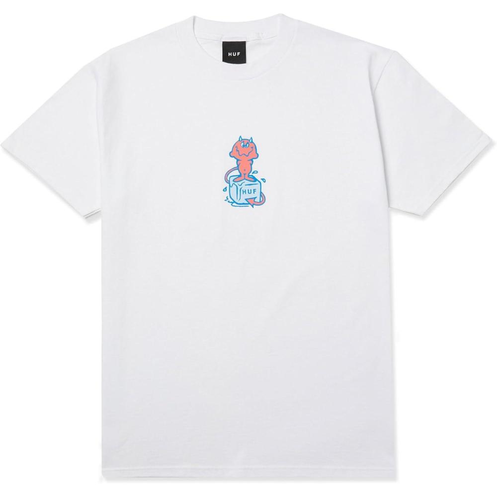 imageHUF Melt Short Sleeve Tee  Mens Graphic TShirt 100 Cotton Crewneck with Chest Print Regular Fit Streetwear ShirtWhite