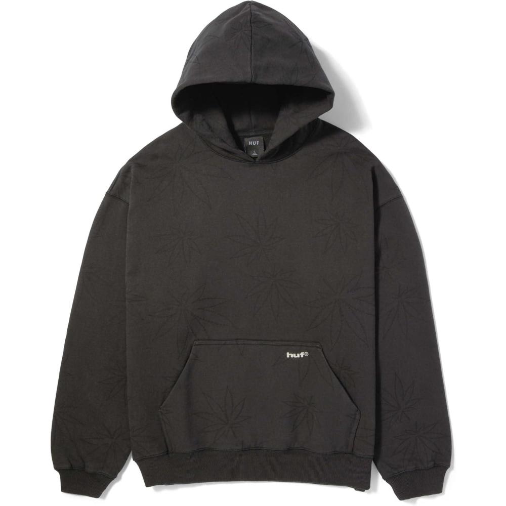 imageHUF Plantlife Fleece Hoodie Comfortable Cotton SweatshirtBlack