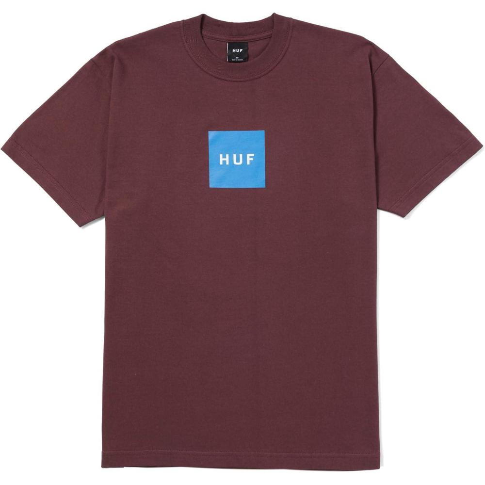 imageHUF Set Box Logo Short Sleeve TShirt 100 PreShrunk Cotton TShirtEggplant