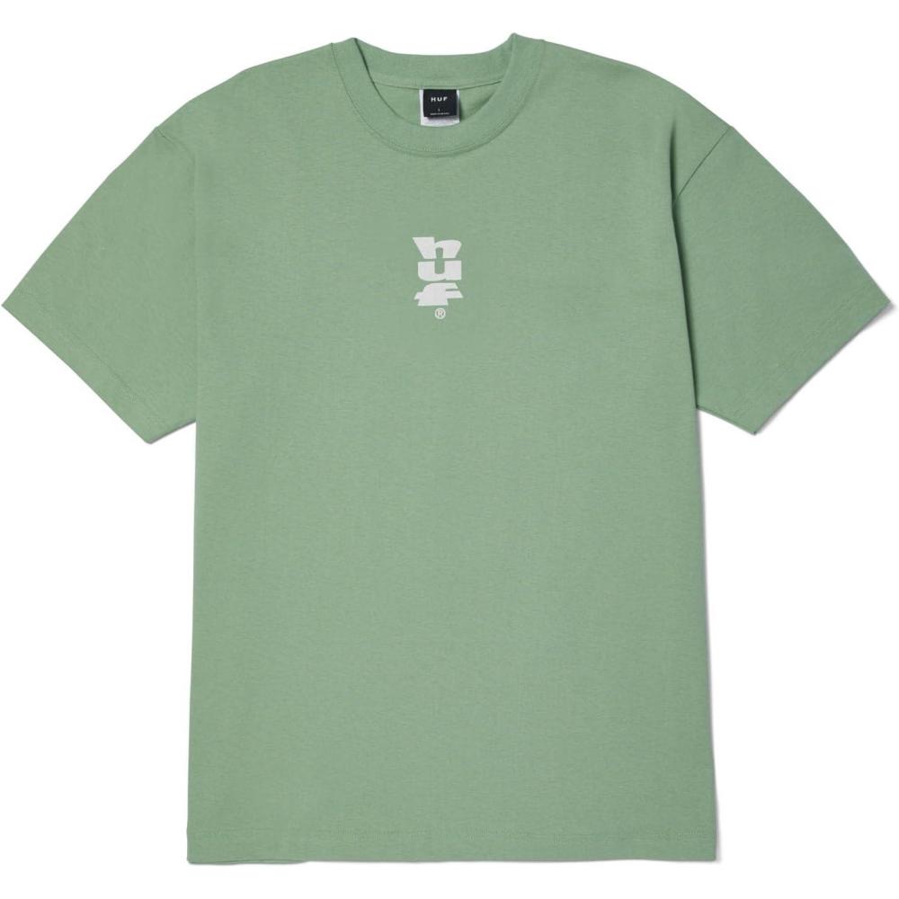 imageHUF Set MEGABLAST Short Sleeve Tee Mens Graphic TShirt Cotton Crewneck with Front ampamp Back Prints Regular FitBasil Xlarge