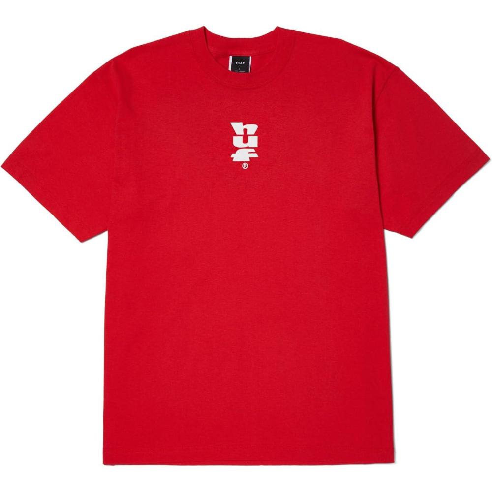 imageHUF Set MEGABLAST Short Sleeve Tee Mens Graphic TShirt Cotton Crewneck with Front ampamp Back Prints Regular FitTomato Xlarge