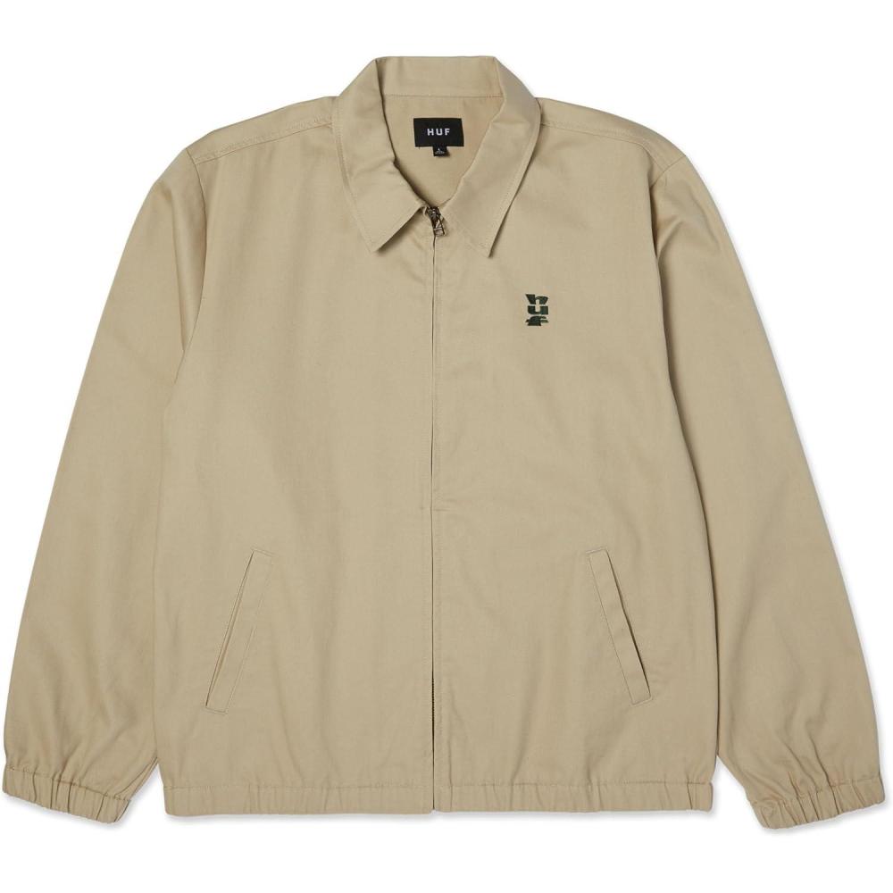 imageHUF Set Megablast Shop Jacket Durable Jacket for Men Versatile for Outdoor Activities Workwear and Casual StreetwearSand