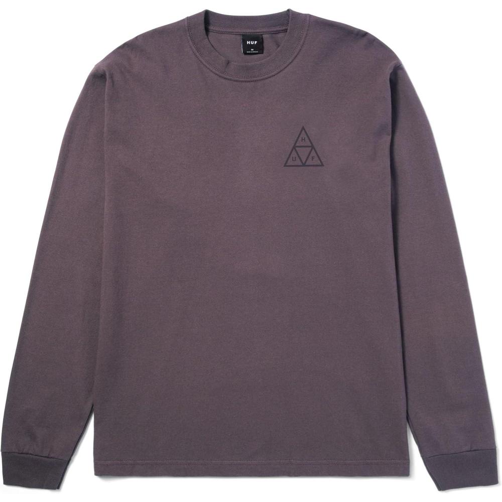 imageHUF Set Triple Triangle Long Sleeve TShirt 100 PreShrunk Cotton TShirtLight Plum
