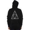 imageHUF Essentials Triple Triangle Mens Sweatshirt  Cozy Cotton Poly Pullover HoodieBlack