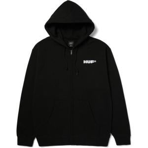 HUF All Caps Full-Zip Hoodie | Comfortable Streetwear Sweatshirt(Black)