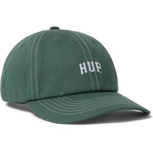 HUF Arch Logo 6 Panel Curved Visor Hat | Stylish Adjustable Cap, Comfortable Streetwear for Men(Forest Green)