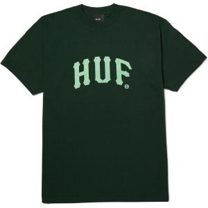 HUF Arch Short Sleeve Tee | Mens T-Shirt, Streetwear, Oversized, Graphic Tee(Forest Green)