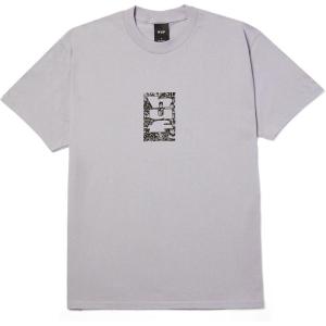 HUF METABLAST Short Sleeve Tee – Men’s Graphic T-Shirt, Cotton Crewneck with Front and Back Prints, Fit Streetwear Shirt(Dust Purple)