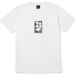 HUF METABLAST Short Sleeve Tee – Men’s Graphic T-Shirt, Cotton Crewneck with Front and Back Prints, Fit Streetwear Shirt(White)