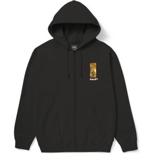 HUF Marvel Spider-Man Arachknight Hoodie for Men | Graphic Zip Up Sweatshirt, Streetwear Fleece, Comic Back Print(Black)