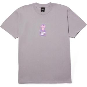 HUF Melt Short Sleeve Tee – Men’s Graphic T-Shirt, 100% Cotton Crewneck with Chest Print, Regular Fit Streetwear Shirt(Dust Purple)