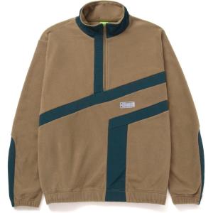 HUF Men’s Quarter Zip Polar Fleece Pullover Jacket(Olive)