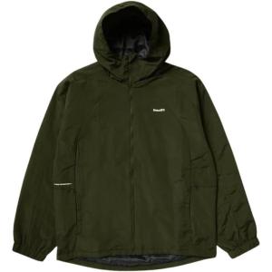 HUF Men’s Shell Jacket – Lightweight, Water-Resistent Zip-Up with Hood(Hunter Green)