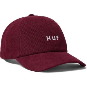 HUF OG Corduroy 6 Panel Curved Visor Hat | Classic Adjustable Hat for Men, Comfortable Streetwear Cap(Deep Wine)
