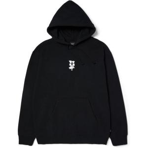HUF SET MEGABLAST Pullover Hoodie – Men’s Graphic Hoodie with Front & Back Print, Streetwear Hooded Sweatshirt(Black)