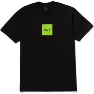 HUF Set Box Logo Short Sleeve T-Shirt – 100% Pre-Shrunk Cotton T-Shirt(Black)