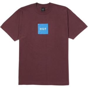 HUF Set Box Logo Short Sleeve T-Shirt – 100% Pre-Shrunk Cotton T-Shirt(Eggplant)