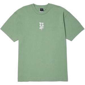 HUF Set MEGABLAST Short Sleeve Tee – Men’s Graphic T-Shirt, Cotton Crewneck with Front & Back Prints, Regular Fit(Basil (Small))