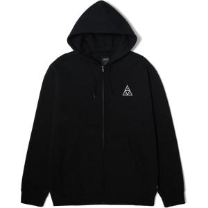 HUF Set Men’s Triple Triangle Full Zip Hoodie(Black)