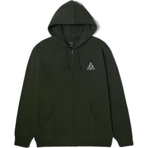 HUF Set Men’s Triple Triangle Full Zip Hoodie(Hunter Green)